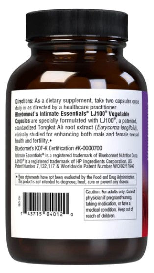 Intimate Essentials LJ 100 Sexual & Reproductive Support, 60 Vegetable Capsules, by Bluebonnet