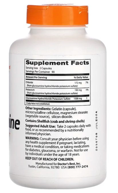 Glucosamine Sulfate 750 mg 180 Capsules