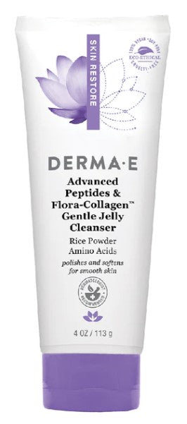 Advanced Peptides & Flora-Collagen Gentle Jelly Cleanser, 4 oz (113 g), by DERMA-E