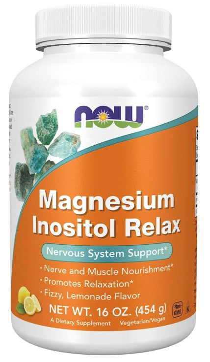 Magnesium Inositol Relax Powder, Lemonade - 16 oz. (454 g), by Now