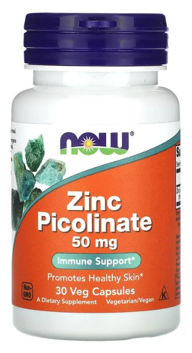 Zinc Picolinate 50 mg 30 Veg Capsules, by NOW