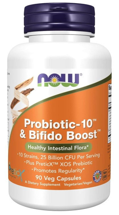 Probiotic-10 & Bifido Boost, 25 Billion, 90 Veg Capsules, by NOW