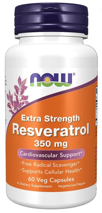 Extra Strength Resveratrol, 350 mg, 60 Veg Capsules, by NOW