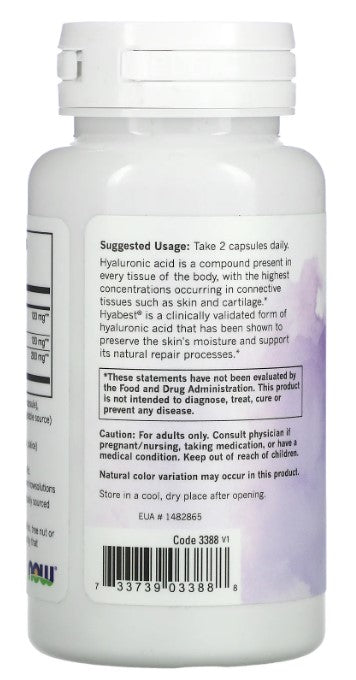 Hydration Rescue with Hyabest Hyaluronic Acid, 60 Veg Capsules, by NOW