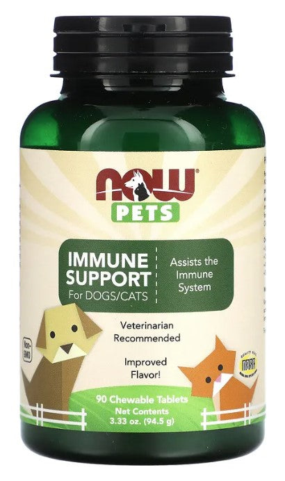 Immune Support, For Dogs/Cats, 90 Chewable Tablets, by NOW Pets