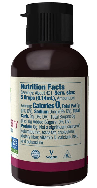 Better Stevia, Zero-Calorie Liquid Sweetener, Pomegranate Blueberry, 2 fl oz, by NOW Foods