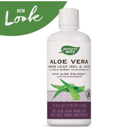 Aloe Vera Inner Leaf Gel & Juice Wild Berry Flavored 1 Liter (33.8 fl oz)