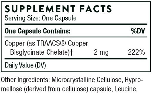 Copper Bisglycinate 60 Capsules, by Thorne