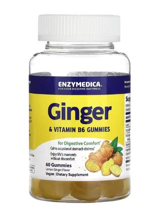 Ginger & Vitamin B6, Lemon Ginger, 60 Gummies by Enzymedica