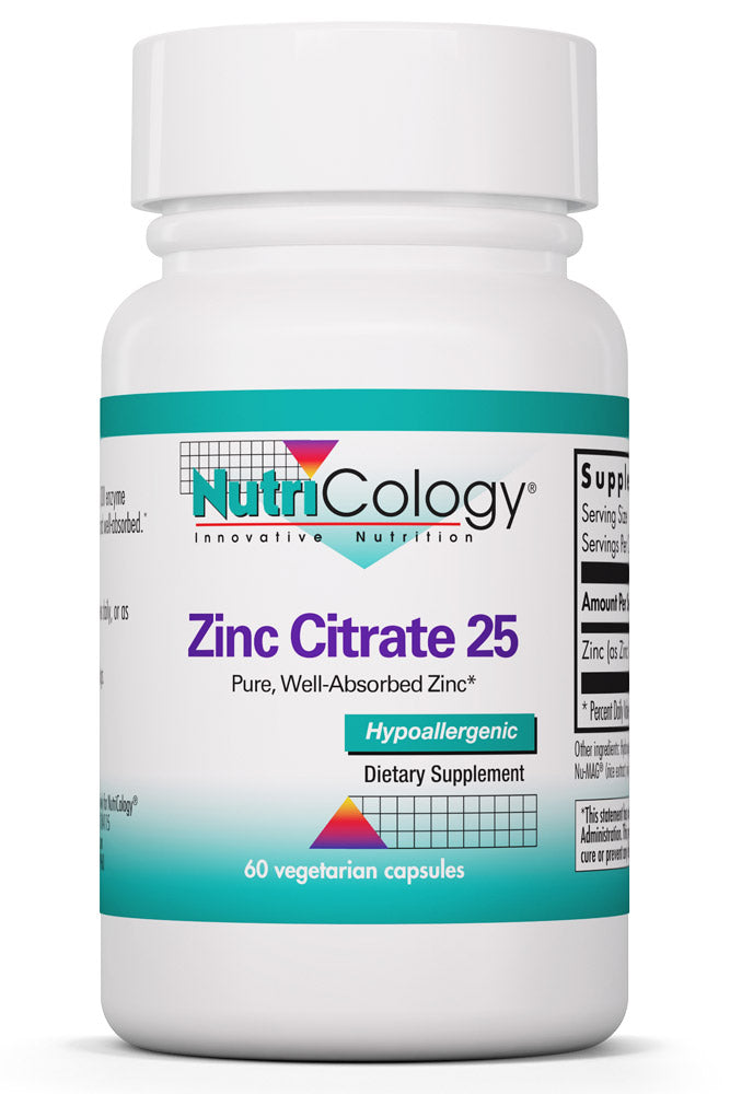 Zinc Citrate 25 60 Vegetarian Capsules by Nutricology best price
