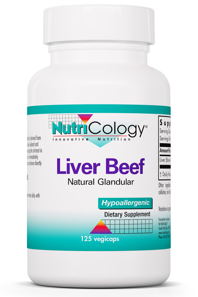 Liver Beef Natural Glandular 125 Vegicaps by Nutricology best price