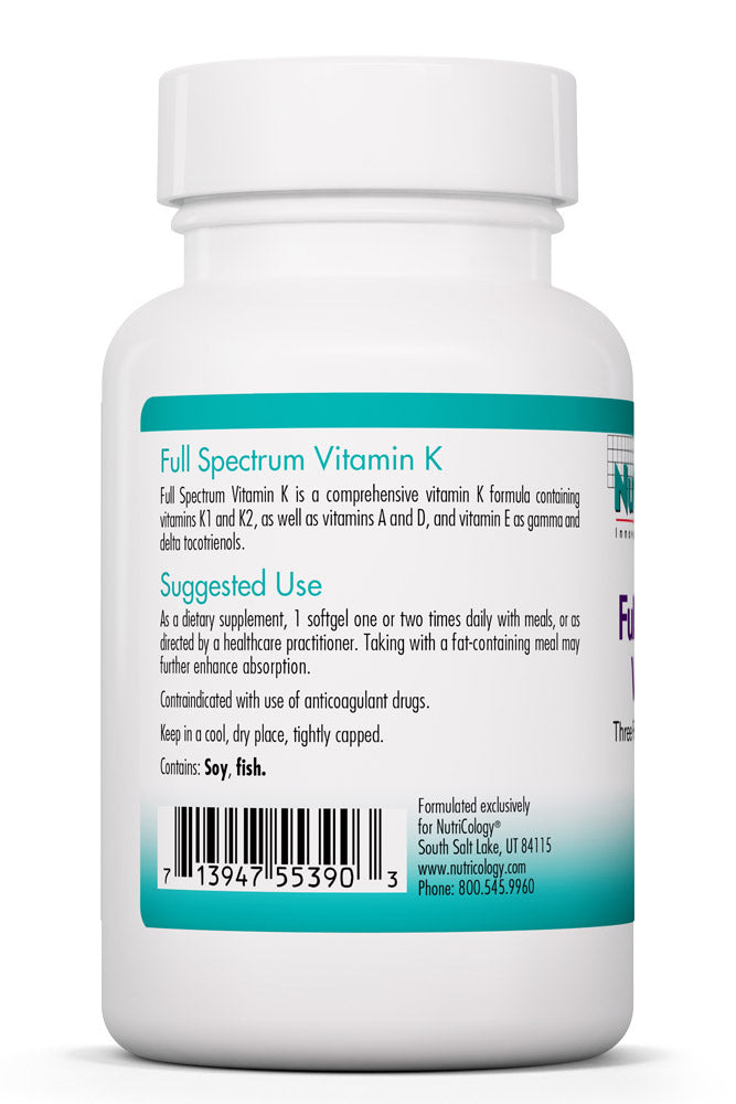 Full Spectrum Vitamin K 90 Softgels by Nutricology best price