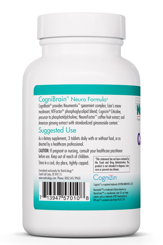 CogniBrain 90 Vegetarian Tablets by Nutricology best price