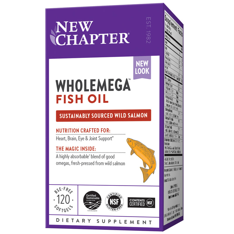 Wholemega Extra-Virgin Wild Alaskan Salmon Oil 1000 mg 120 Softgels by New Chapter best price