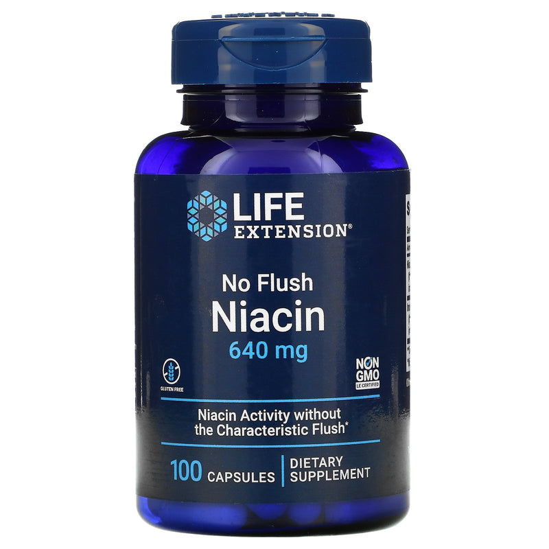 No Flush Niacin (Inositol Hexanicotinate) 640 mg 100 Capsules
