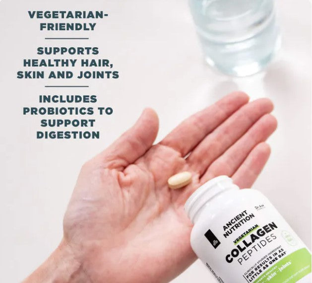 Vegetarian Collagen Peptides 800 mg, 30 Tablets, by Ancient Nutrition