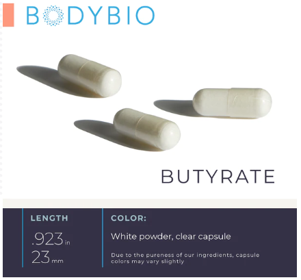 BodyBio Sodium Butyrate, 60 Non-GMO Capsules