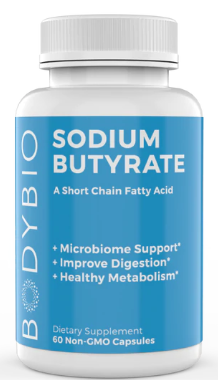 BodyBio Sodium Butyrate, 60 Non-GMO Capsules