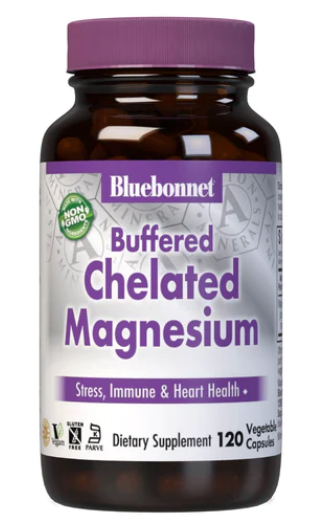Buffered Chelated Magnesium 200 mg, 120 Vegetable Capsules, by Bluebonnet