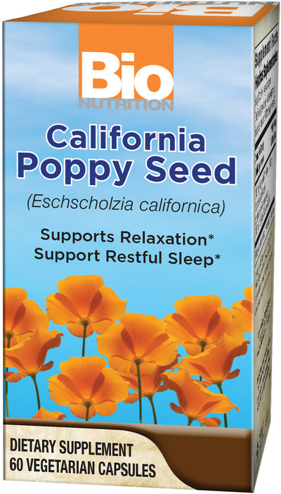California Poppy Seed 500 mg 60 Vegetarian Capsules by Bio Nutrition best price