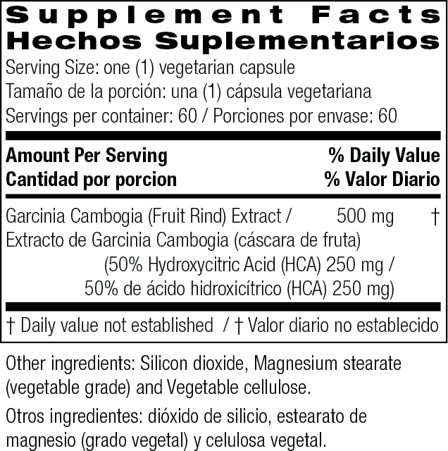 Garcinia Cambogia 500 mg 60 Vegetarian Capsules by Bio Nutrition best price