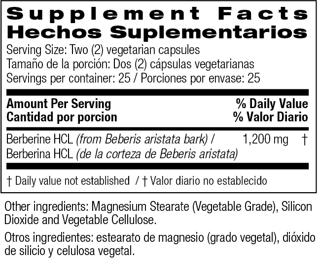 Advanced Berberine 1,200 mg 50 Vegetarian Capsules by Bio Nutrition best price