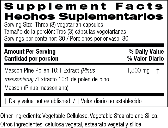 Pine Pollen 1,500 mg 90 Veggie Caps by Bio Nutrition best price
