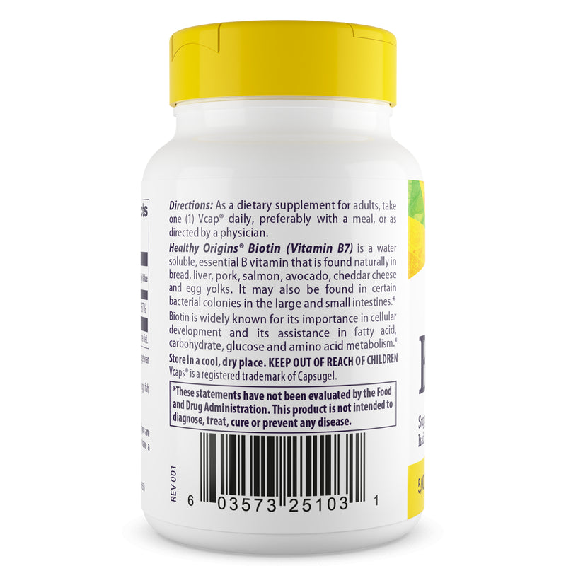 Biotin 5,000 mcg 60 Vcaps by Healthy Origins best price