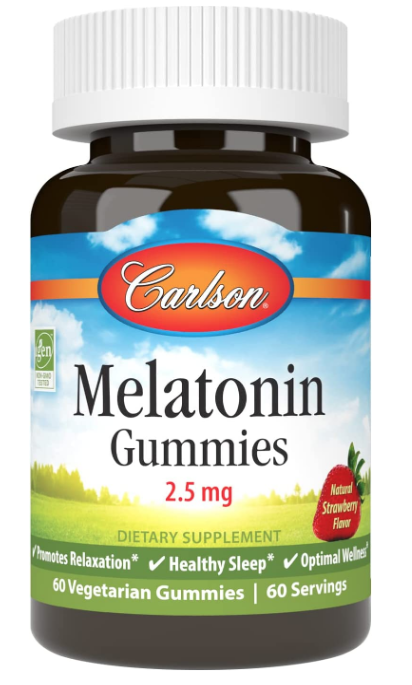 Melatonin Gummies, 2.5 mg, 60 Vegetarian Gummies, by Carlson