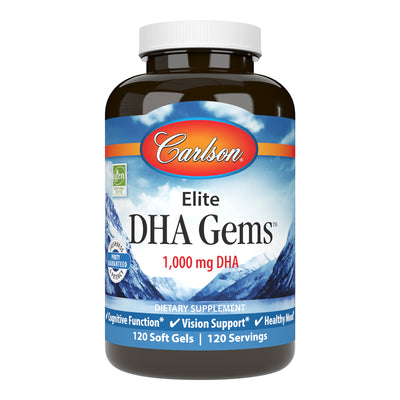 Elite DHA Gems 1000 mg DHA 120 Softgels by Carlson Labs best price
