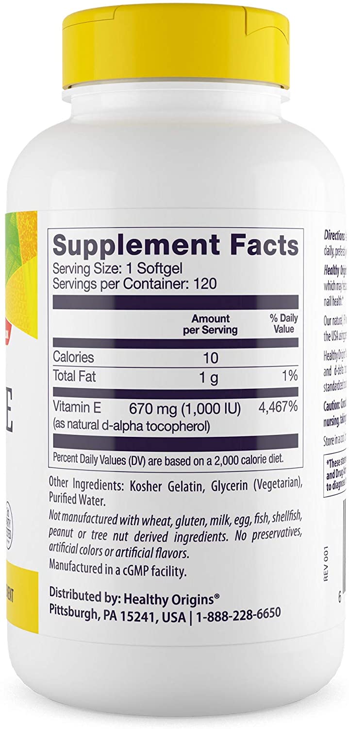 E-1000 (Mixed Tocopherols) 120 Softgels by Healthy Origins best price