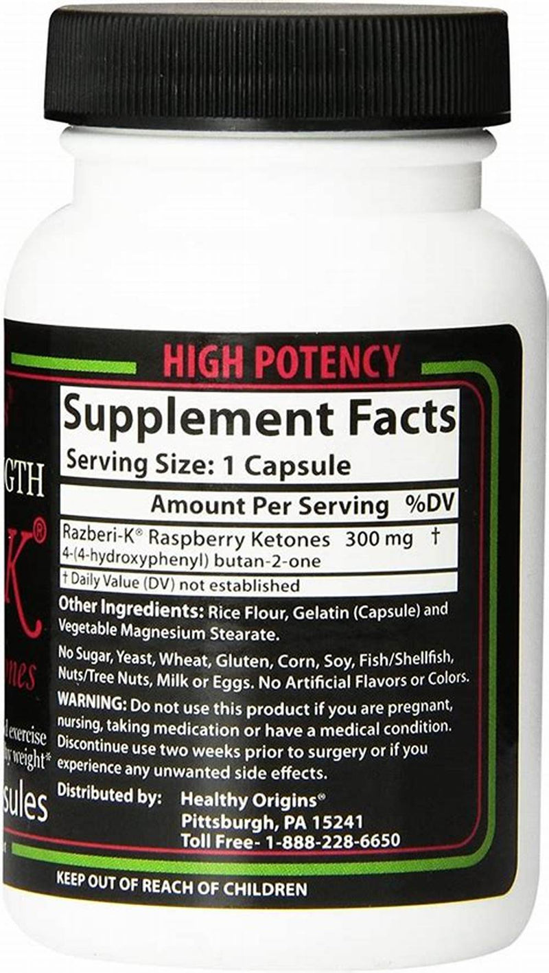 Raspberry Ketones Razberi-K 300 mg 180 Caps by Healthy Origins best price