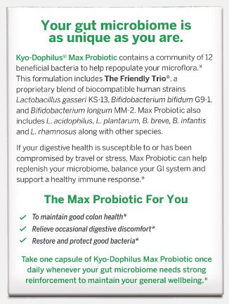 Kyo-Dophilus Max Probiotics 50 Billion CFU, 30 Vegetarian Capsules, by Kyolic