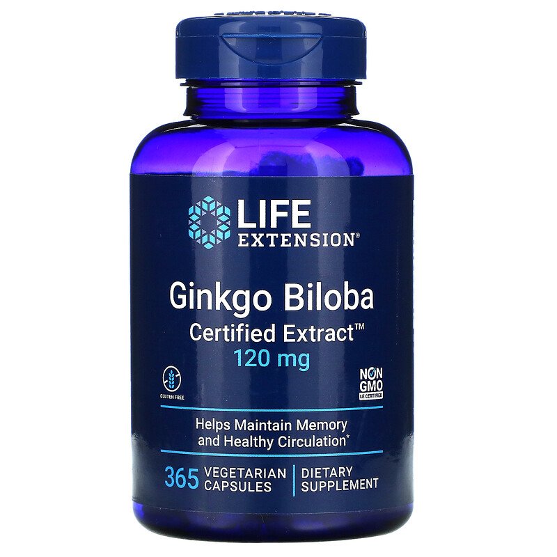 Ginkgo Biloba Certified Extract 120 mg 365 Vegetarian Capsules  Best Price