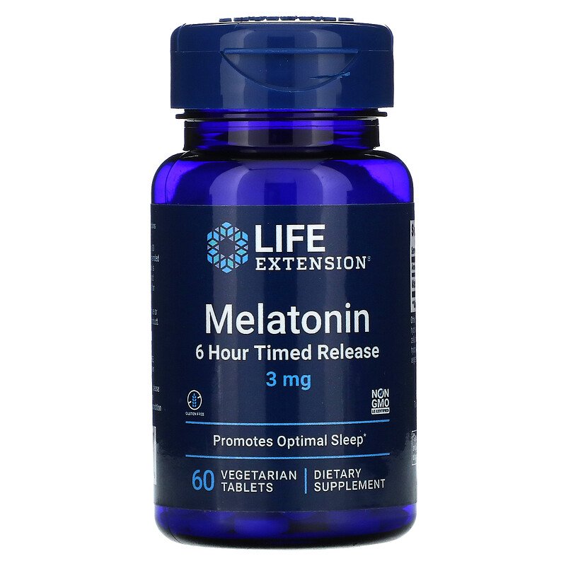 Melatonin 6 Hour Timed Release 3 mg 60 Vege Tabs by Life Extension best price