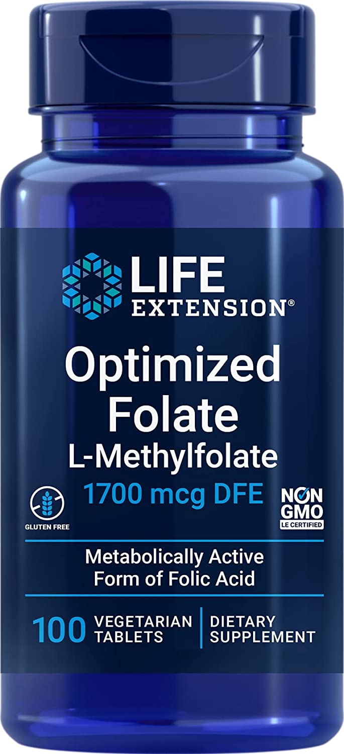 Optimized Folate (L-Methylfolate) 1700 mcg 100 Vegetarian Tablets