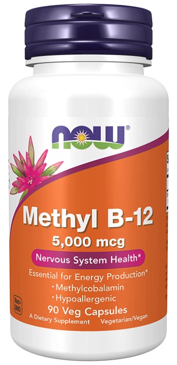 Methyl B-12 5000 mcg 90 Veg Capsules, by NOW