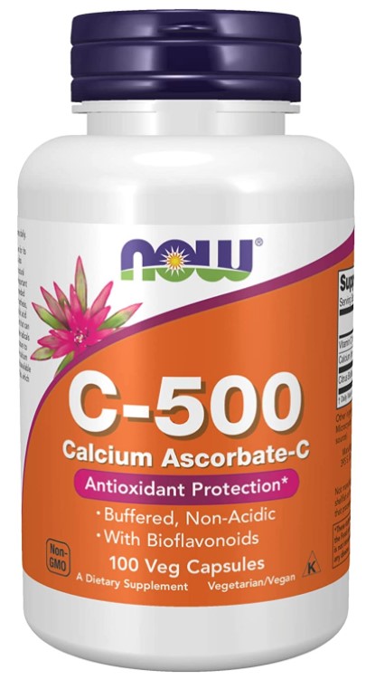 C-500 Calcium Ascorbate-C, 100 Veg Capsules, by NOW