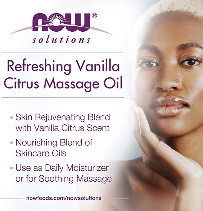 Refreshing Vanilla Citrus Massage Oil 8 fl oz (237 ml) by NOW