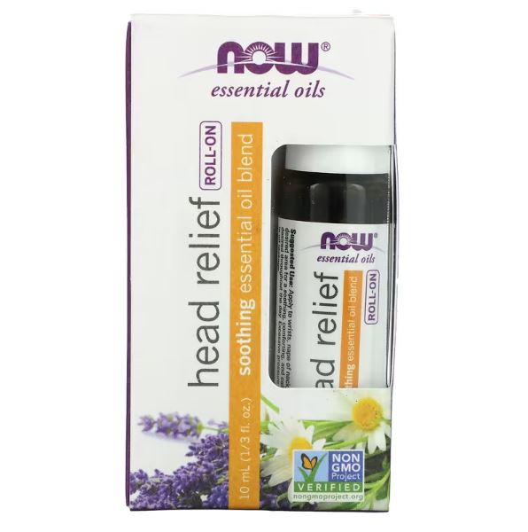 Certified Organic Head Relief Roll-On 1/3 fl oz (10 ml) by NOW