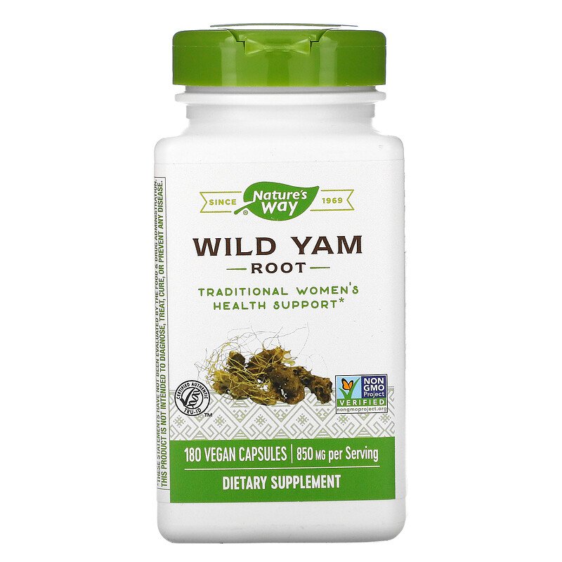 Wild Yam Root 425 mg 180 Vegetarian Capsules by Nature&