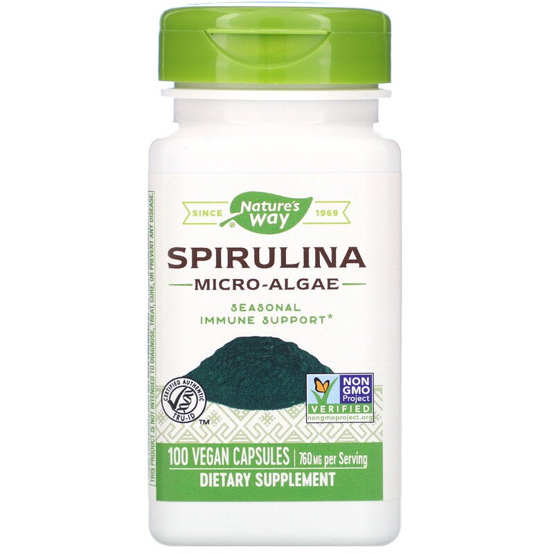 Spirulina Micro-Algae 380 mg 100 Vegetarian Capsules by Nature&