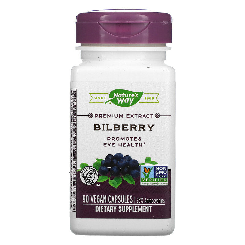 Bilberry Standardized 90 Veg Capsules by Nature&