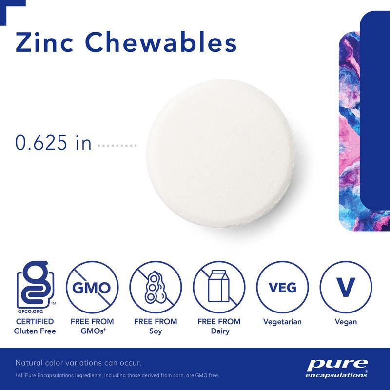 Zinc Chewables by Pure Encapsulations 100 Chewable Tablets