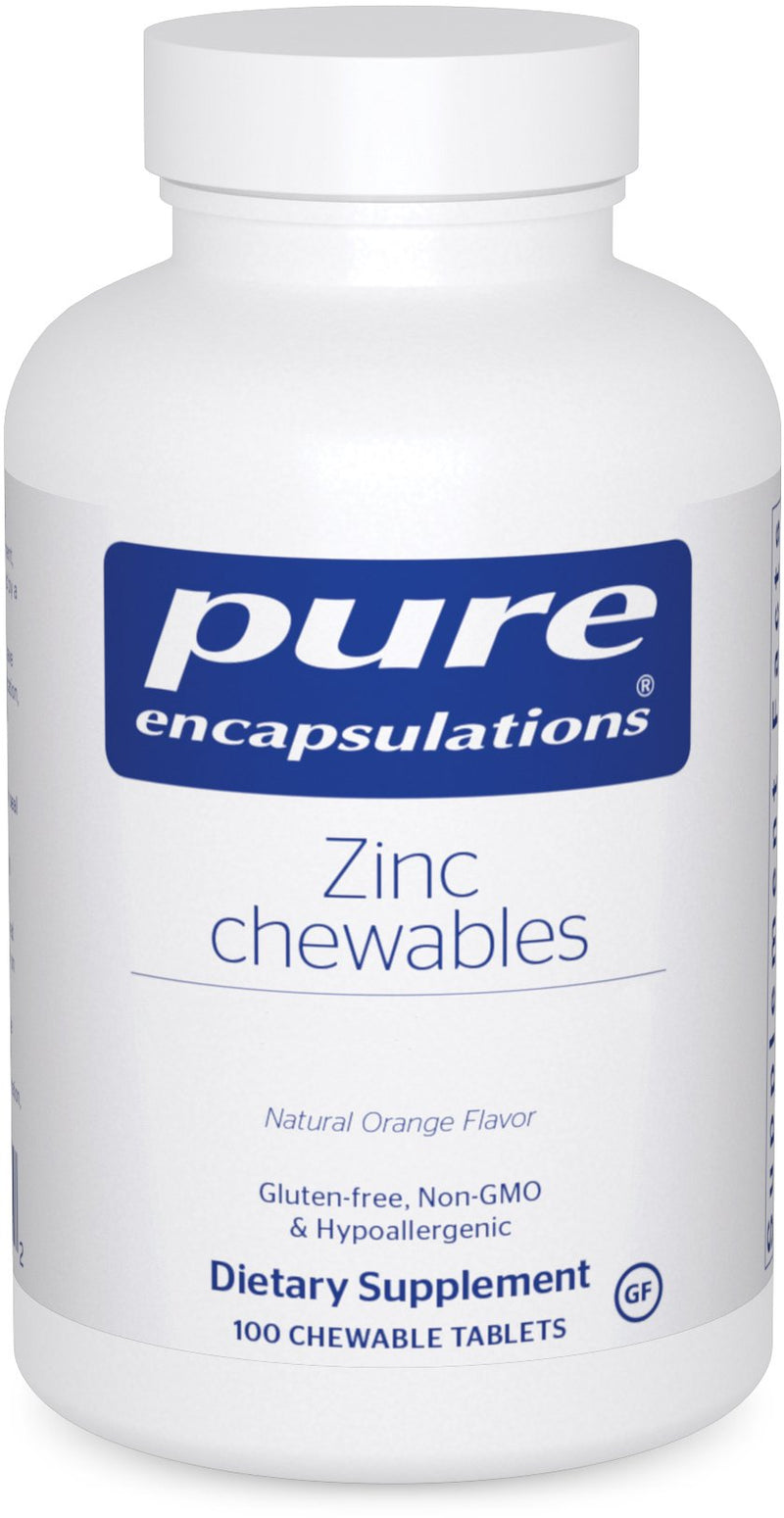 Zinc Chewables by Pure Encapsulations 100 Chewable Tablets