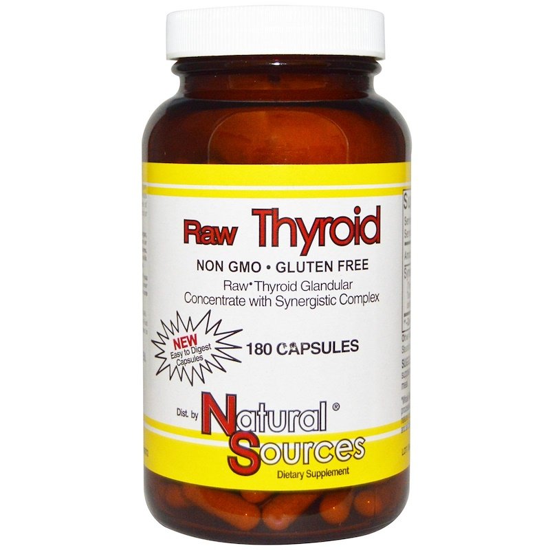 Raw Thyroid, 180 Capsules