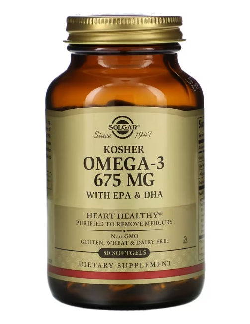 Kosher Omega-3 675 mg 50 Softgels