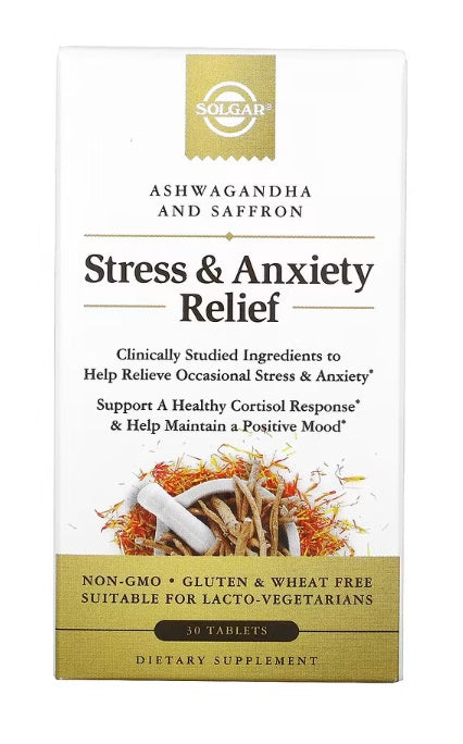 Stress & Anxiety Relief Ashwagandha and Saffron 30 Tablets