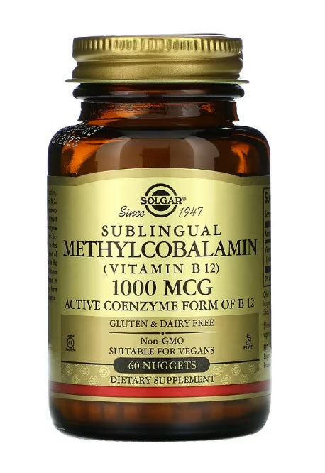 Sublingual Methylcobalamin (Vitamin B12) 1,000 mcg 60 Nuggets