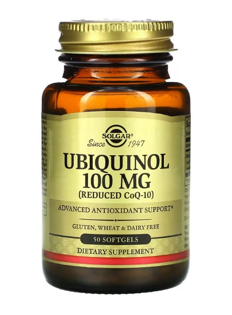 Ubiquinol (Reduced CoQ10) 100 mg 50 Softgels